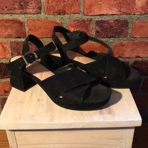 Black Suede Block Heels